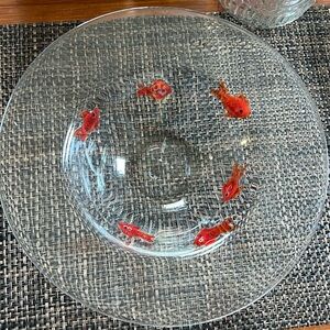 Glass dish / bowl with goldfish
